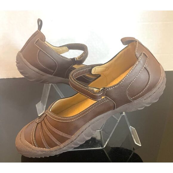 JBU Province Women's Slip-On Shoes Brown Flats with Supportive Sole and Strap 10 - Picture 3 of 13